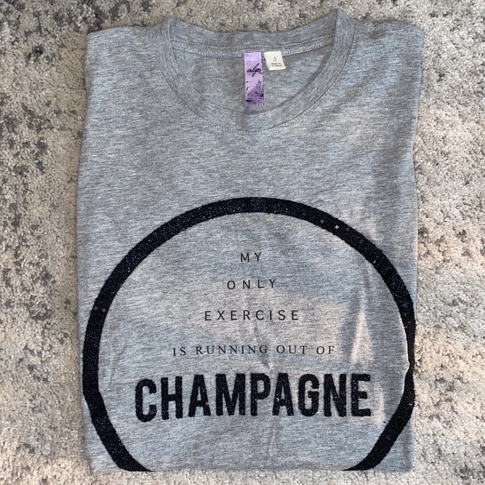 🍇 Francescas Collection Champaign Beaded Tee Sml